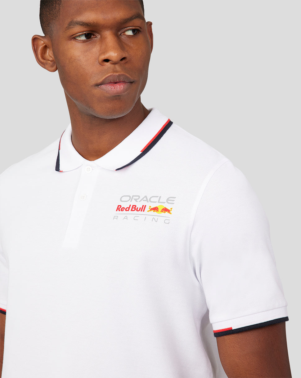 Oracle Red Bull Racing Unisex Core Polo Full Colour Logo - White - White