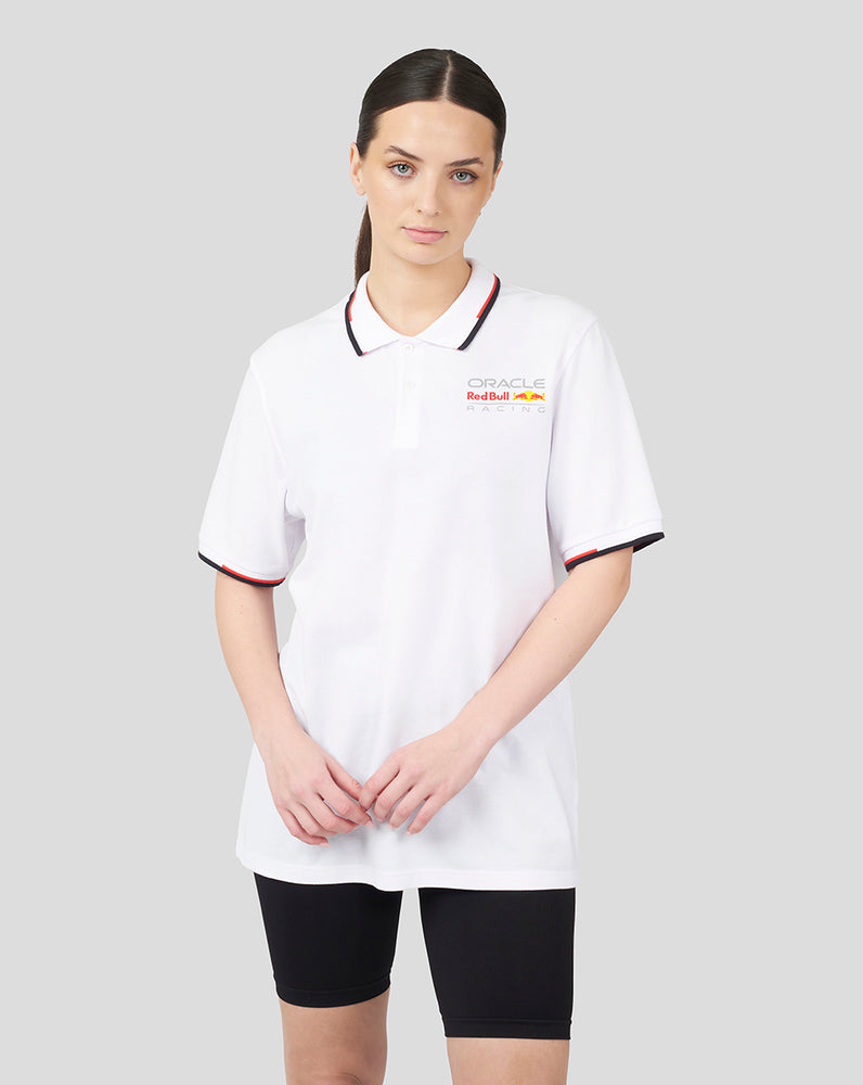 Oracle Red Bull Racing Unisex Core Polo Full Colour Logo - White