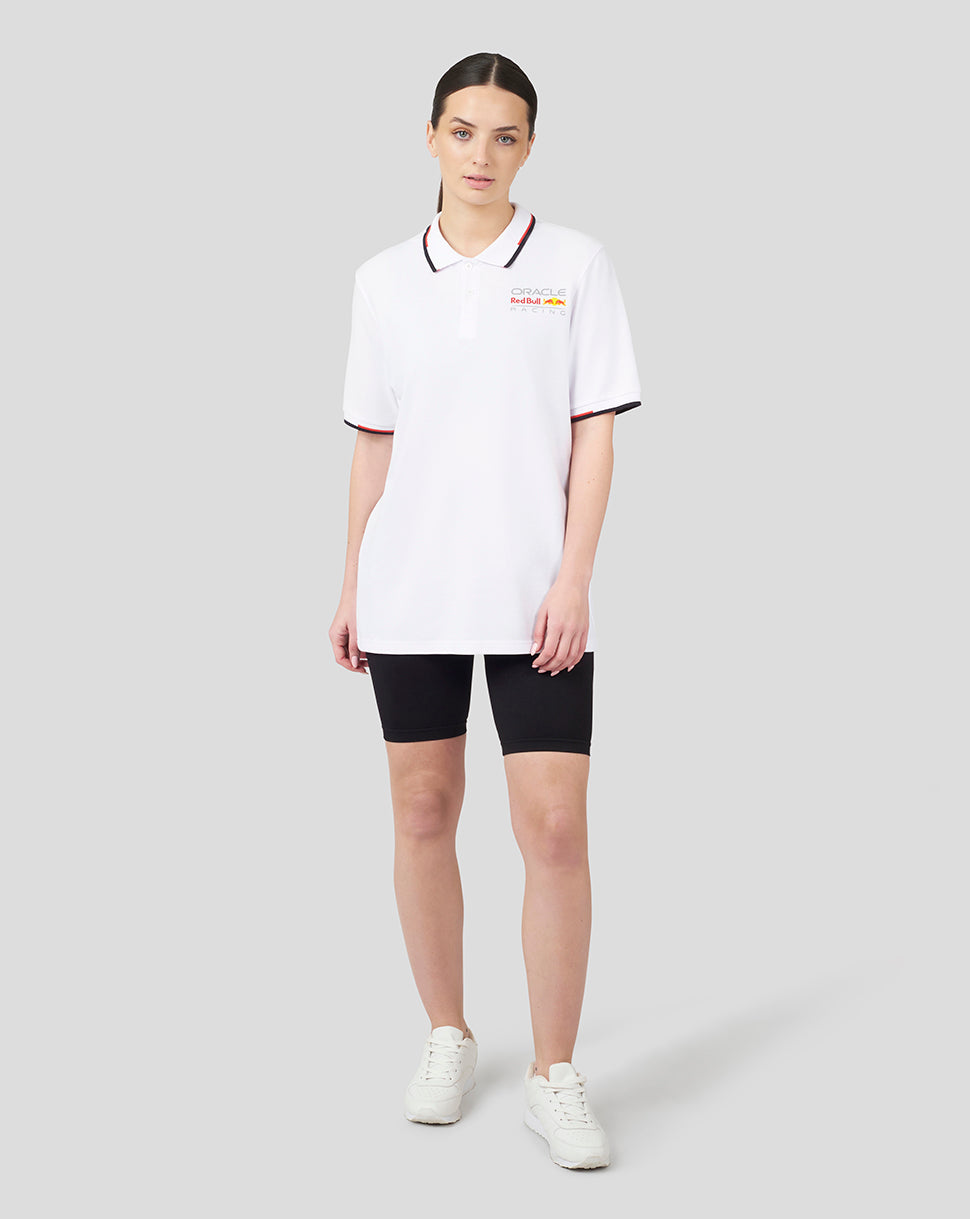 Oracle Red Bull Racing Unisex Core Polo Full Colour Logo - White - White