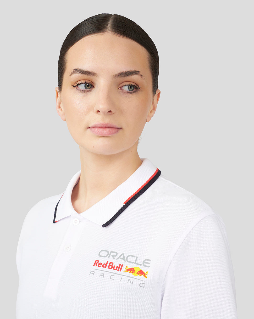 Oracle Red Bull Racing Unisex Core Polo Full Colour Logo - White - White