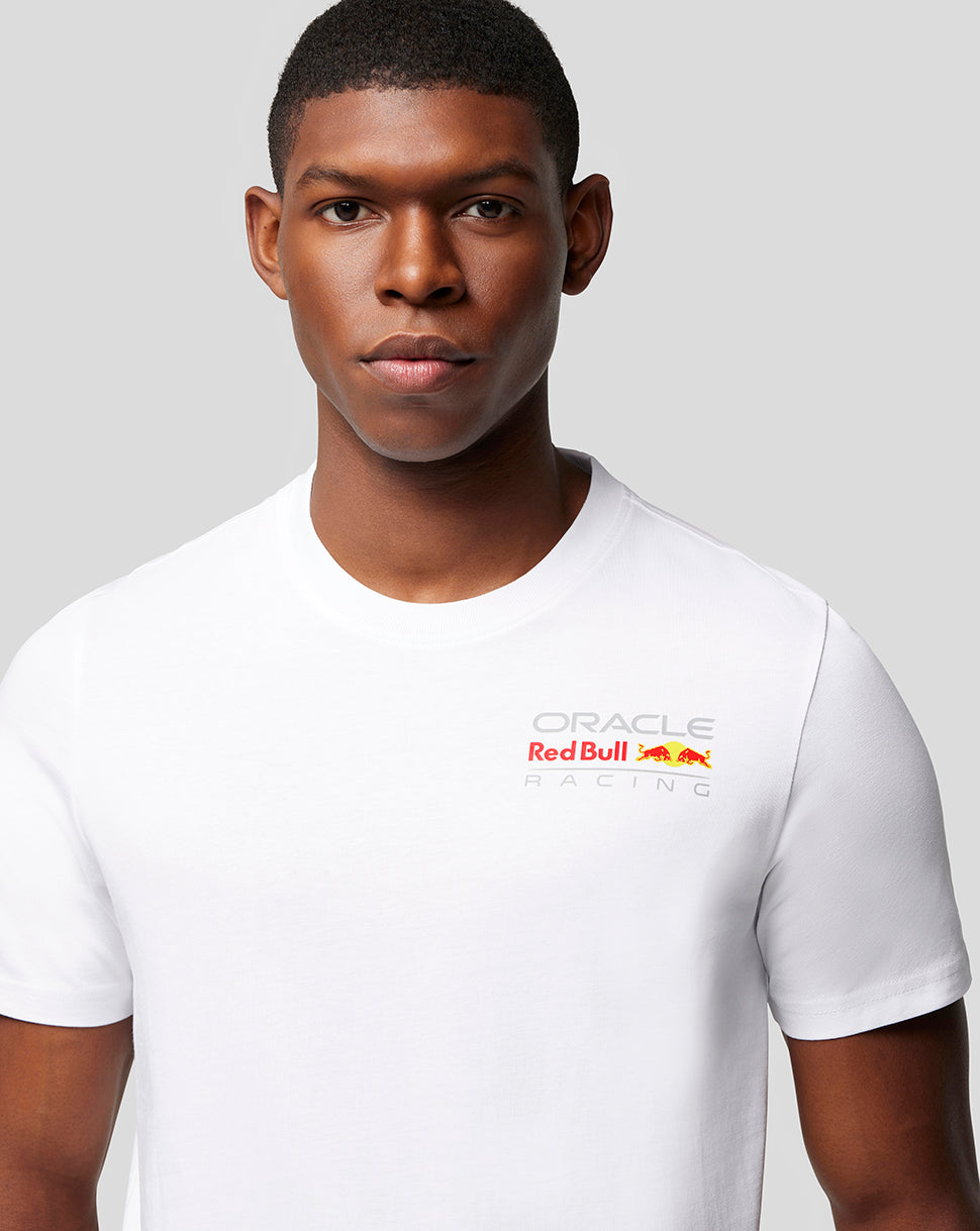Oracle Red Bull Racing Unisex Core T-Shirt Full Colour Logo - White - White