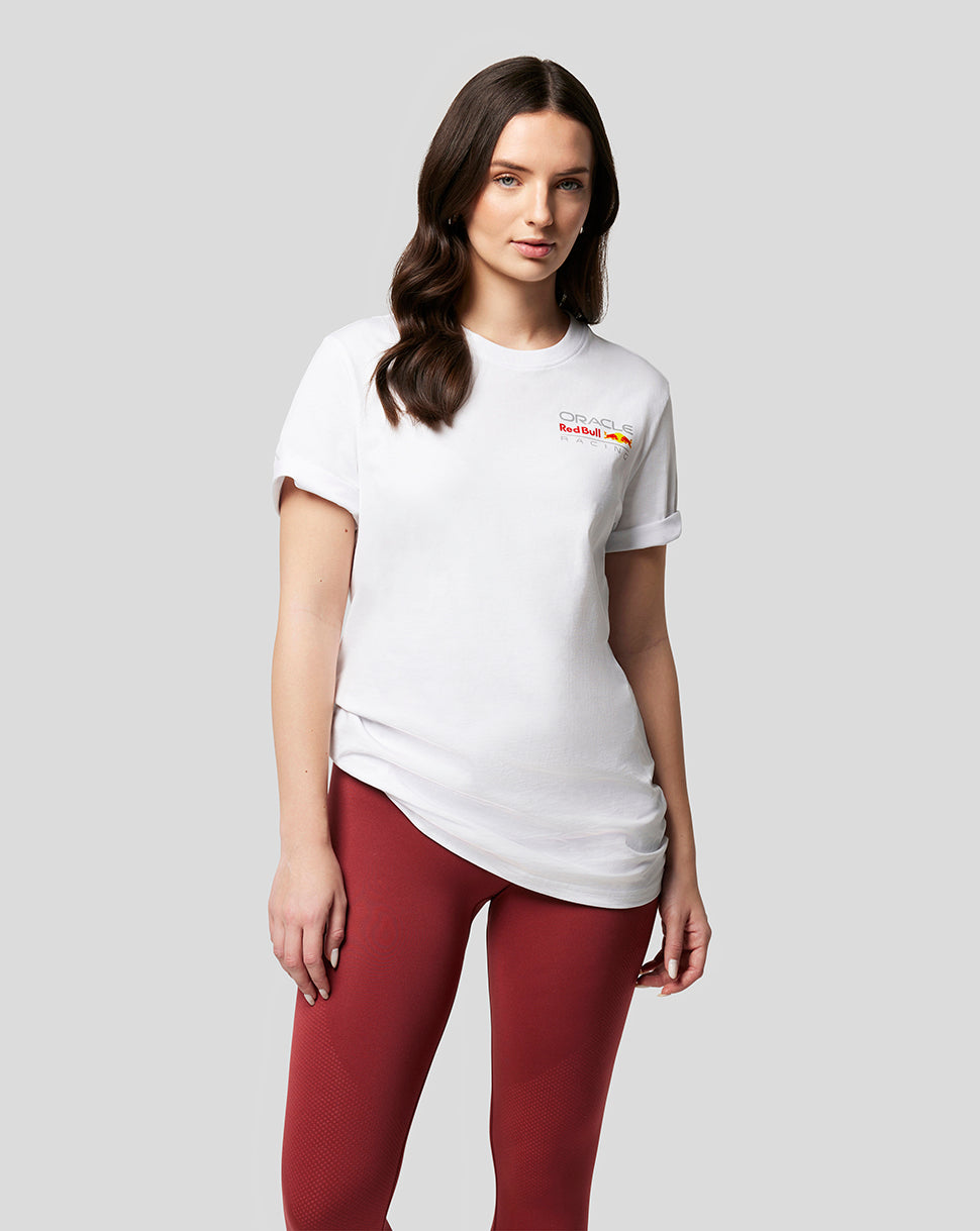 Oracle Red Bull Racing Unisex Core T-Shirt Full Colour Logo - White - White