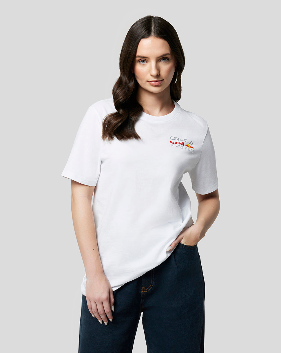 Oracle Red Bull Racing Unisex Core T-Shirt Full Colour Logo - White - White